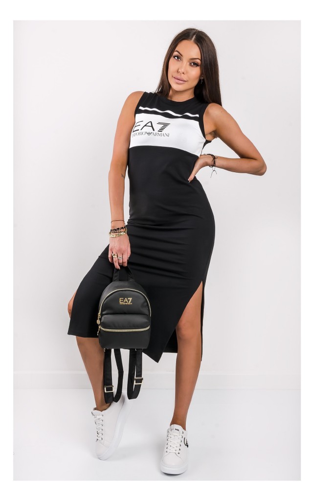 Sukienka EA7 Emporio Armani Prosta Czarna
