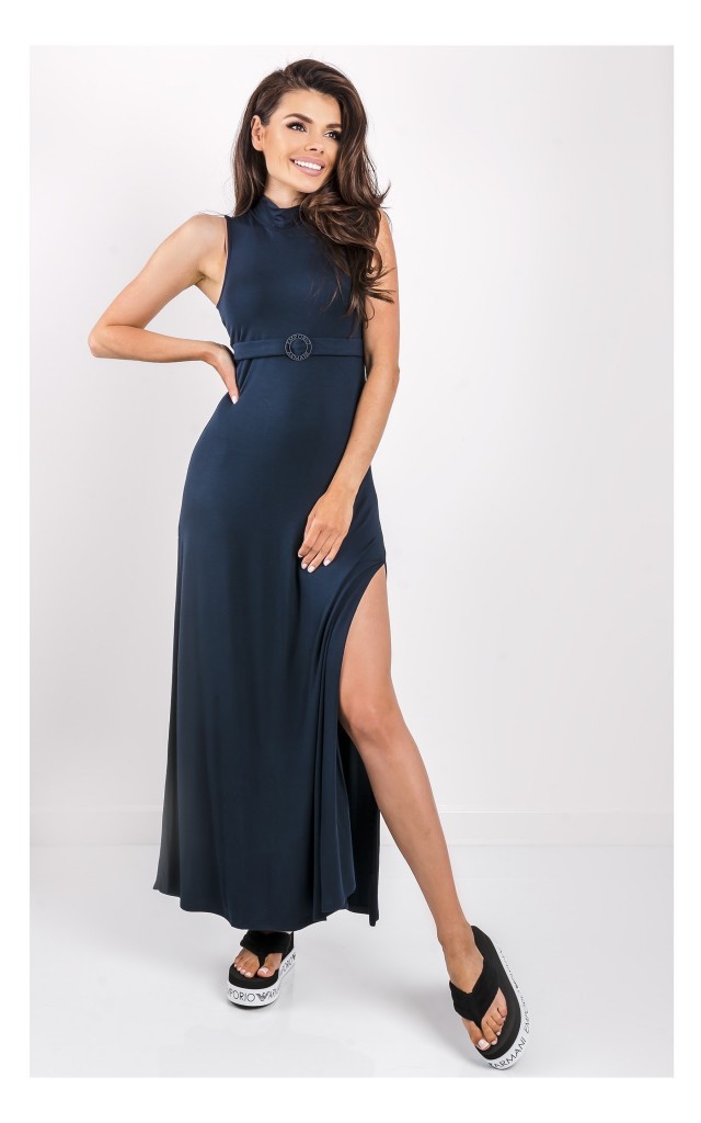 Sukienka Emporio Armani Maxi Granatowa