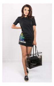 Sukienka Mini Love Moschino Logo Czarna