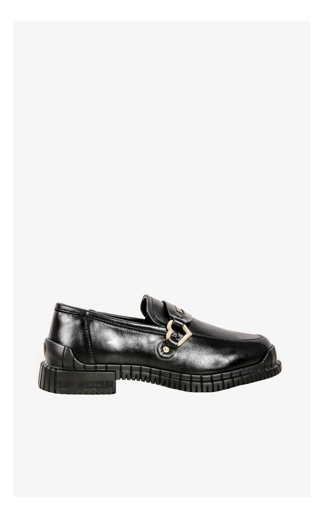 Półbuty Love Moschino Skórzane Czarne