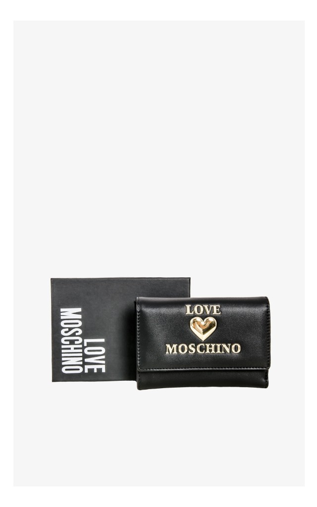 Portfel Love Moschino Logowany Czarny