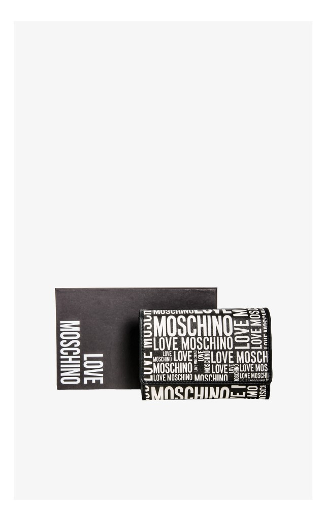 Portfel Love Moschino Z Nadrukiem Czarno-Biały