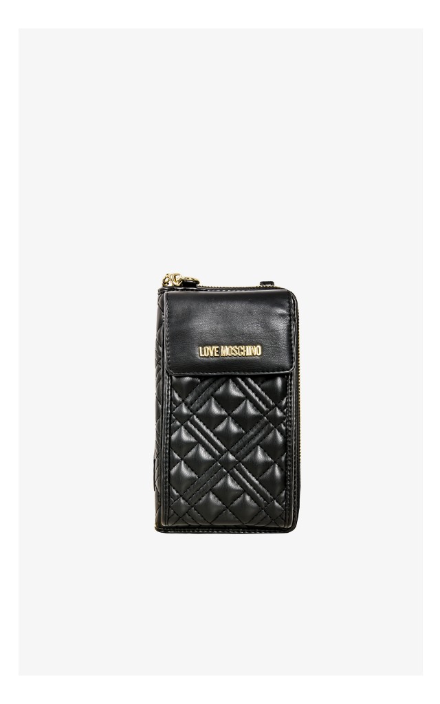 Portfel Na Łańcuszku Love Moschino Pikowany Czarny