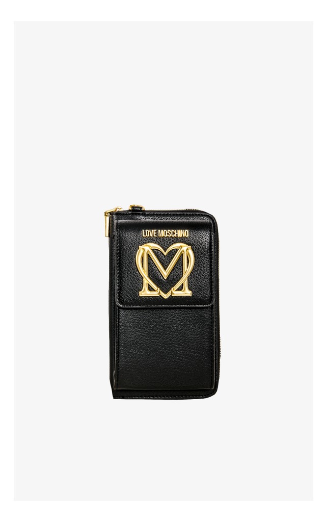 Portfel Na Łańcuszku Love Moschino Logo Czarny