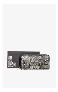 Portfel Love Moschino Duży Czarno-Biały