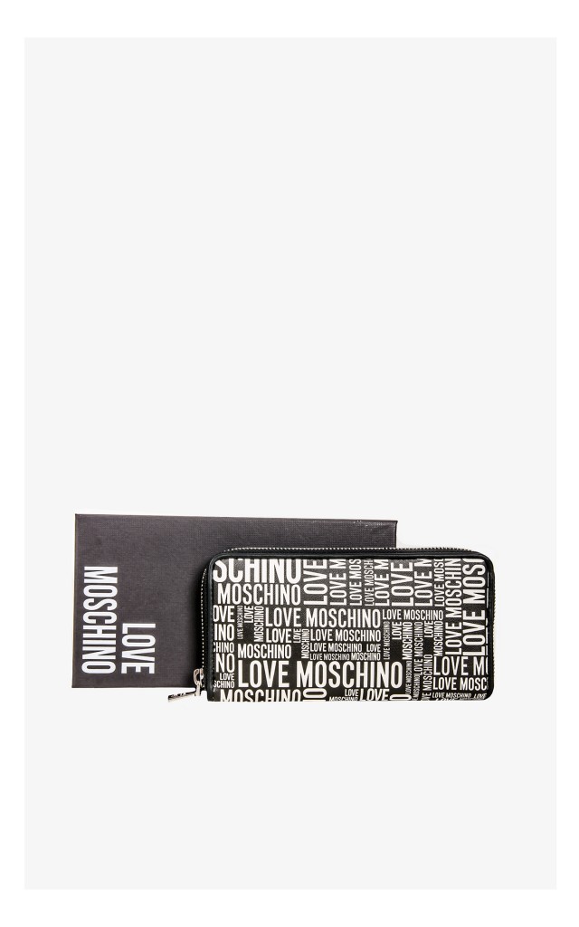 Portfel Love Moschino Duży Czarno-Biały