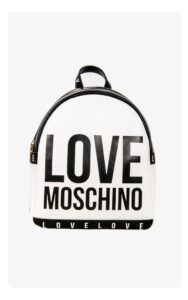 Plecak Love Moschino Logowany Biało-Czarny