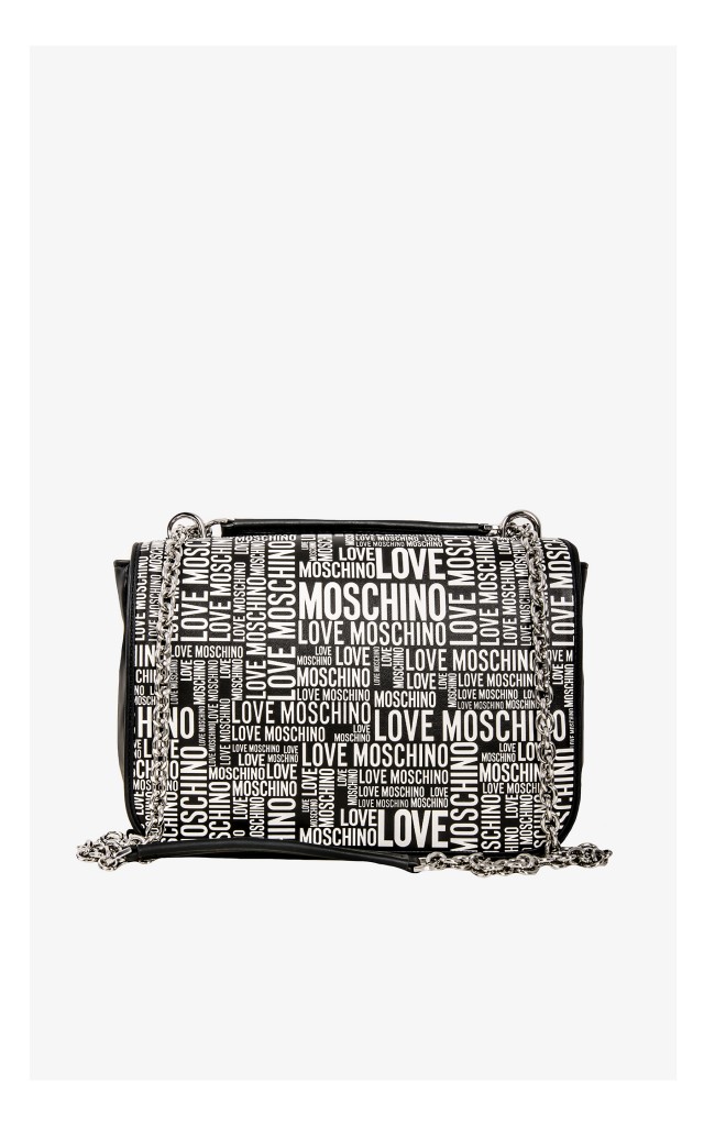 Torebka Love Moschino Logowana Biało-Czarna
