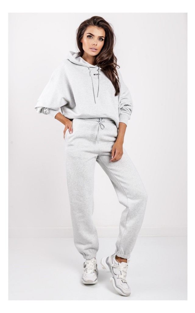 Spodnie MSGM Dresowe Z Logo Szare