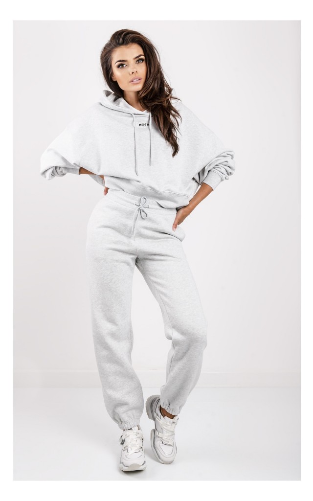Bluza MSGM Z Kapturem Mini Logo Szara