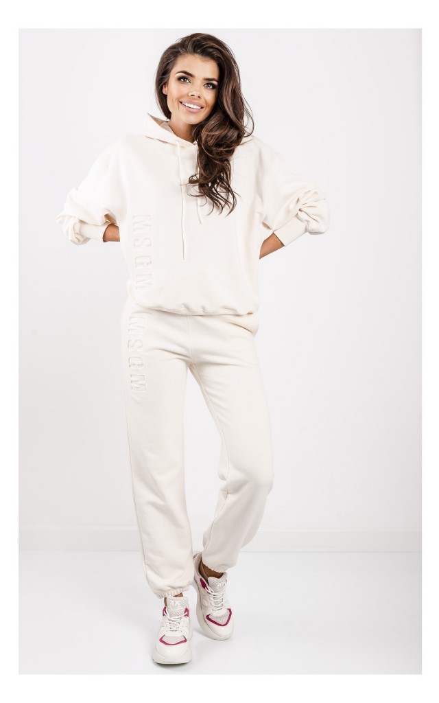Bluza MSGM Z Kapturem Oversize Kremowa