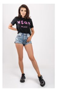 T-shirt MSGM Z Nadrukiem Logo Czarny