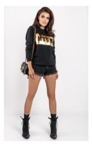 Bluza MSGM Złote Logo Czarna