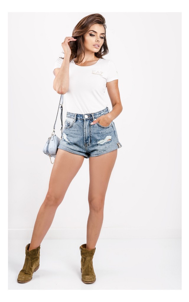 T-shirt EA7 Emporio Armani Basic Biały