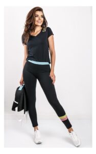 Legginsy EA7 Logowane Czarne