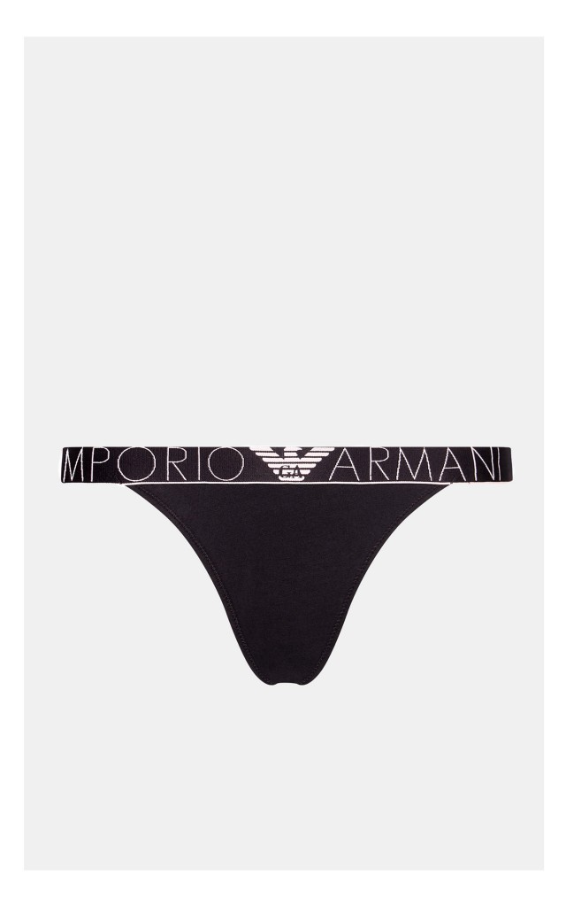 Stringi Emporio Armani Logowane Czarne