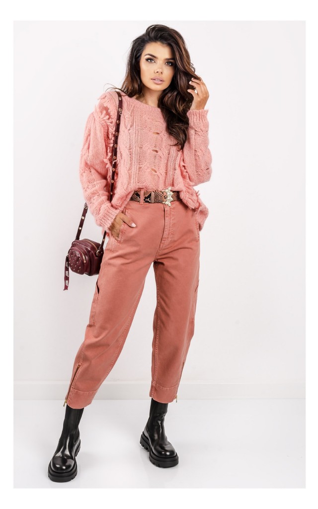 Jeansy Twin Set Cargo Łososiowe
