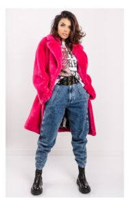 Futro Twin Set Actitude Oversize Różowe
