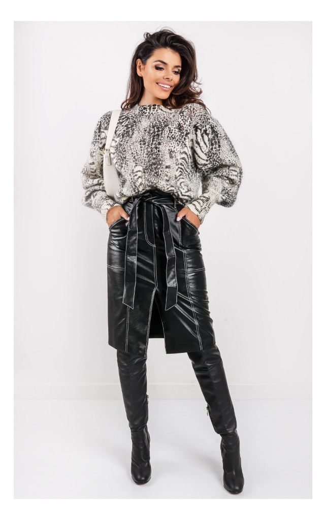 Spódnica Twin Set Skórzana Czarna