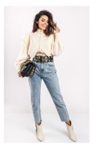 Jeansy Twin Set Actitude Mom Fit Niebieskie