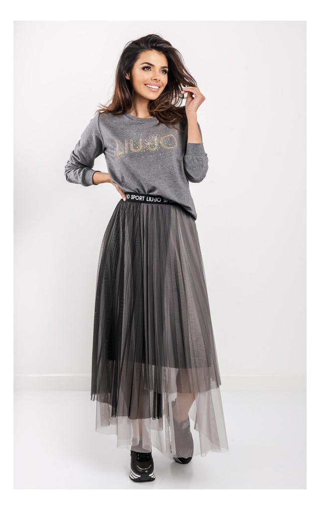 Bluza Liu Jo Zdobione Logo Szara
