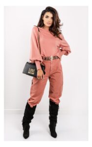 Sweter Twin Set Z Bufiastym Rękawem Łososiowy