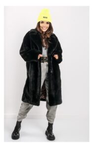 Futro Twin Set Actitude Oversize Czarne