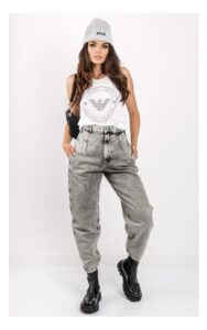 Jeansy Twin Set Typu Slouchy Szare