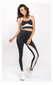 Legginsy Guess Sportowe Czarno-Kremowe