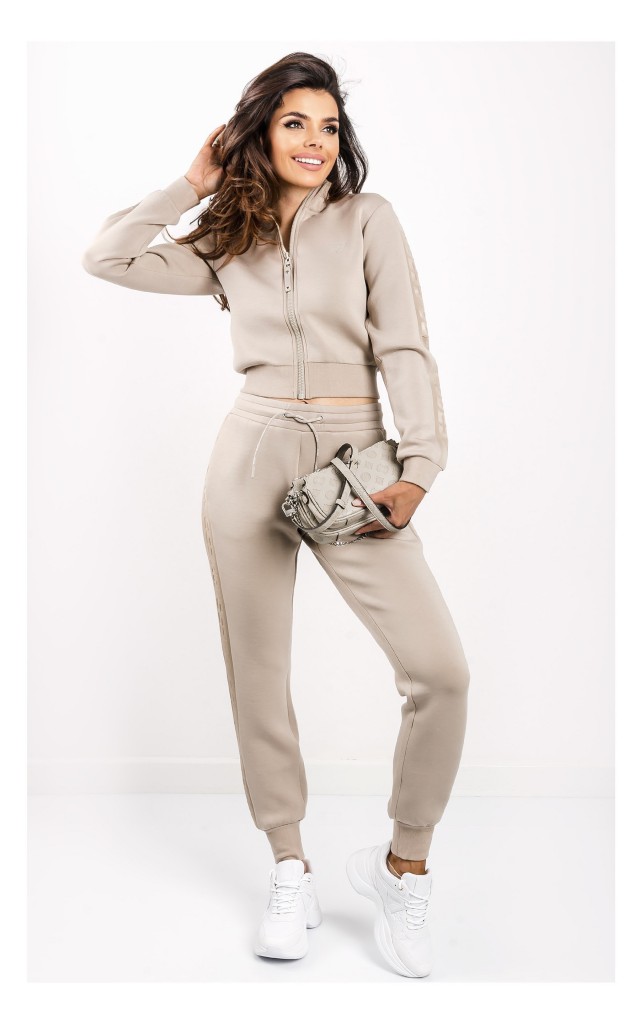 Bluza Guess Scuba Rozpinana Ciemny Beż