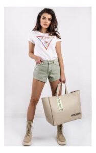 T-shirt Guess Logowany Biały