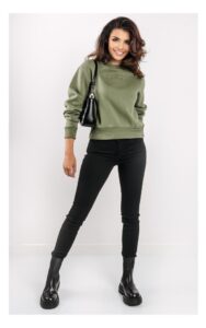 Bluza Guess Z Haftowanym Logo Oliwkowa