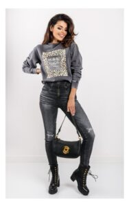 Bluza Guess W Zwierzęcy Print Szara