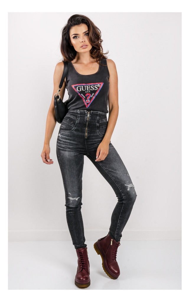 Top Guess Boskerka Z Logo Szara