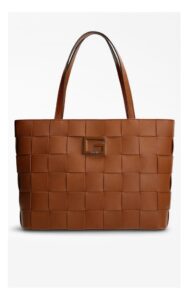 Torebka Guess Shopper Przeplatana Brązowa