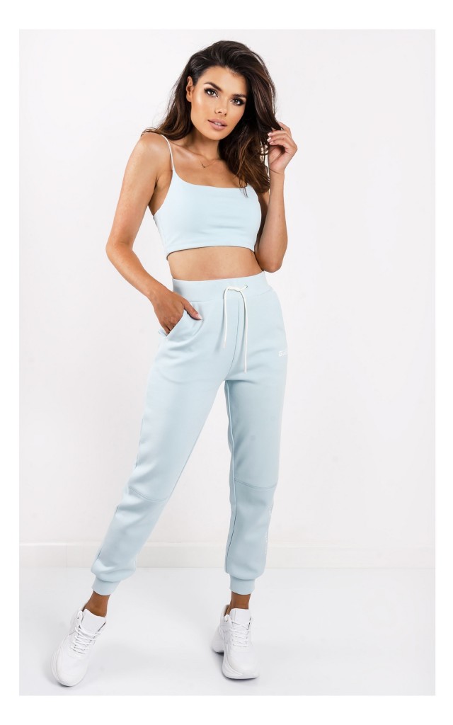Top Guess Krótki Sportowy Błękitny