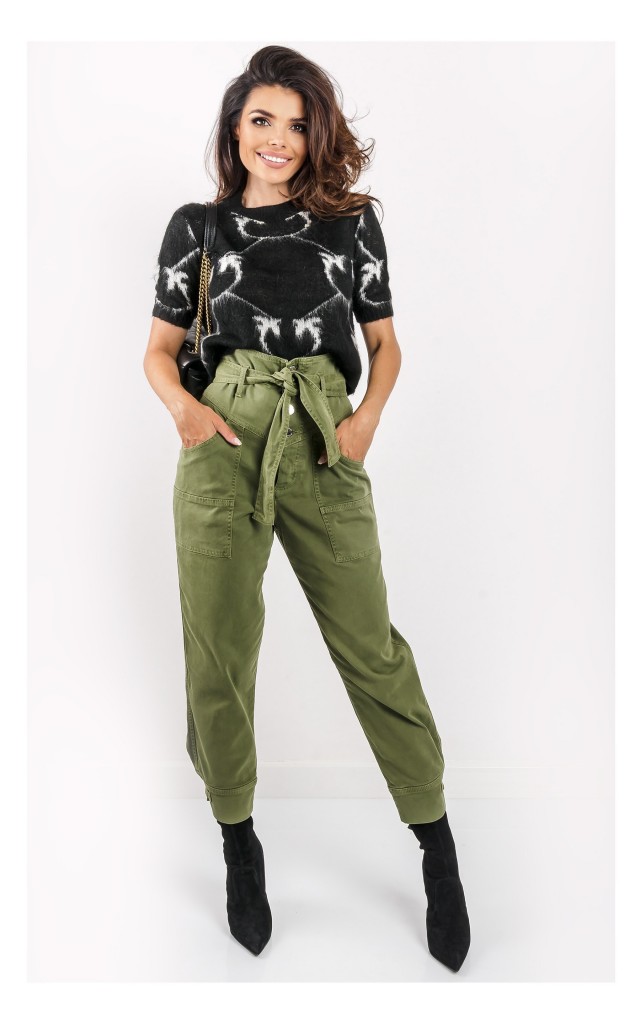 Sweter Krótki Pinko Fushiki W Monogram Czarny