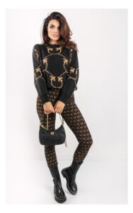 Sweter Pinko Abbey W Monogram Czarny
