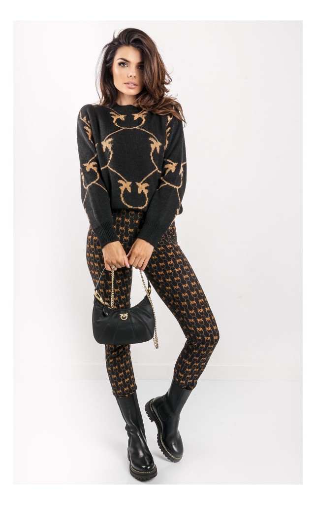 Sweter Pinko Abbey W Monogram Czarny