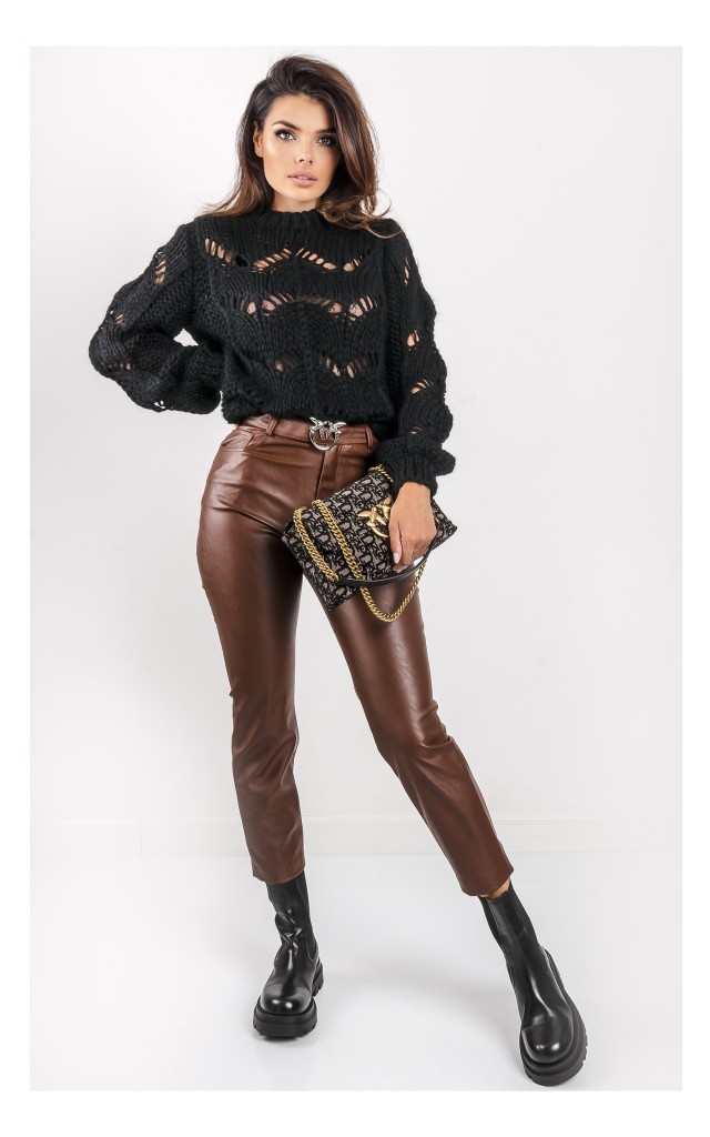 Sweter Pinko Frossasco Ażurowy Czarny
