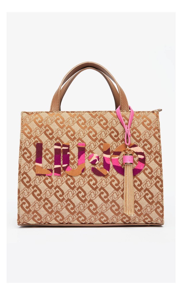 Torebka Liu Jo Shopper Monogram Brązowa
