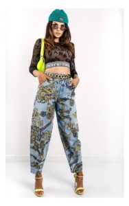 Crop Top Versace Koronkowy Czarny