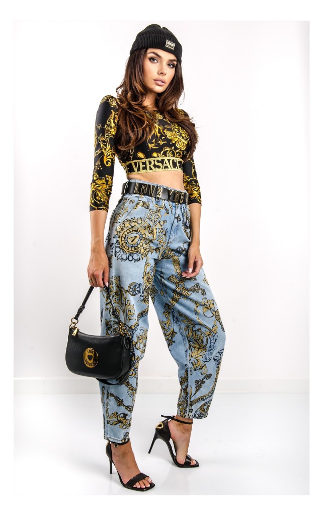 Crop Top Versace W Barokowy Print