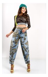 Jeansy Versace Slouchy W Print