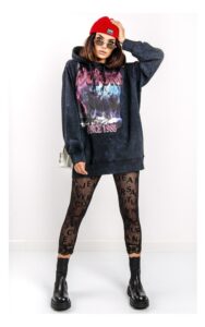 Bluza Versace Oversize Logowana Antracytowa