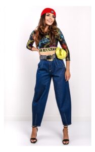 Crop Top Versace W Barokowy Kolorowy Print
