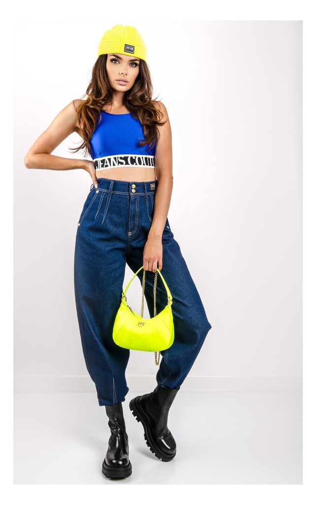 Top Versace Sportowy Kobaltowy