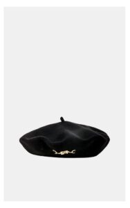 Beret Elisabetta Franchi Z Logo Czarny