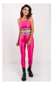 Legginsy Versace Logowany Pas Fuksja