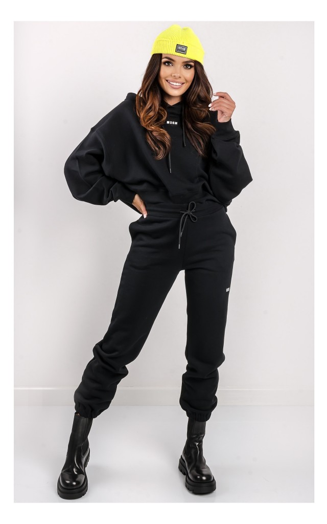 Spodnie MSGM Dresowe Logowane Czarne